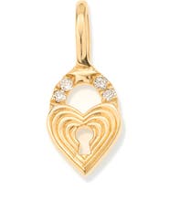 Adina Reyter Diamond Heart Lock Pendant Mini Charm