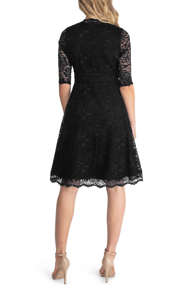 Mademoiselle A-Line Lace Cocktail Dress, Alternate, color, ONYX