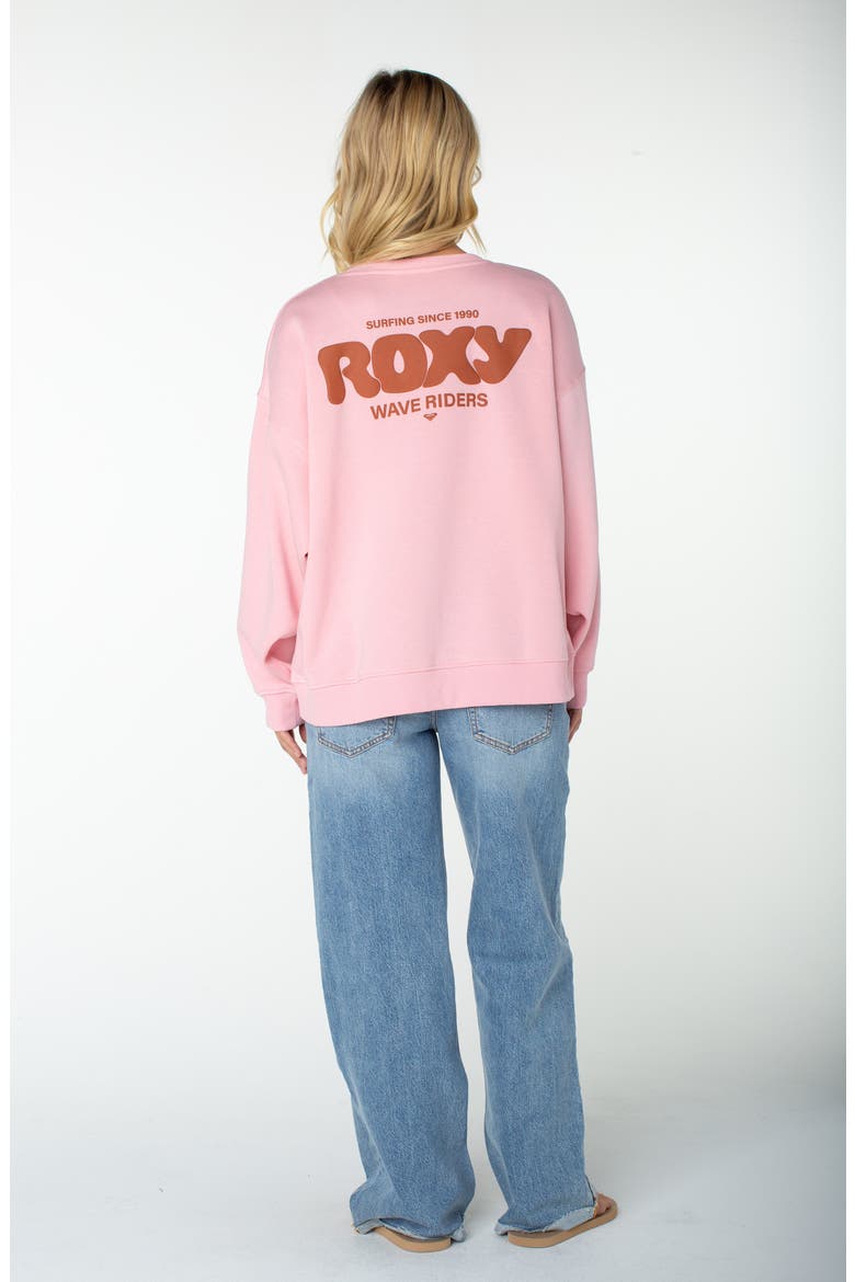 Morning Stroll Oversize Logo Graphic Sweatshirt, Alternate, color, CORAL BLUSH