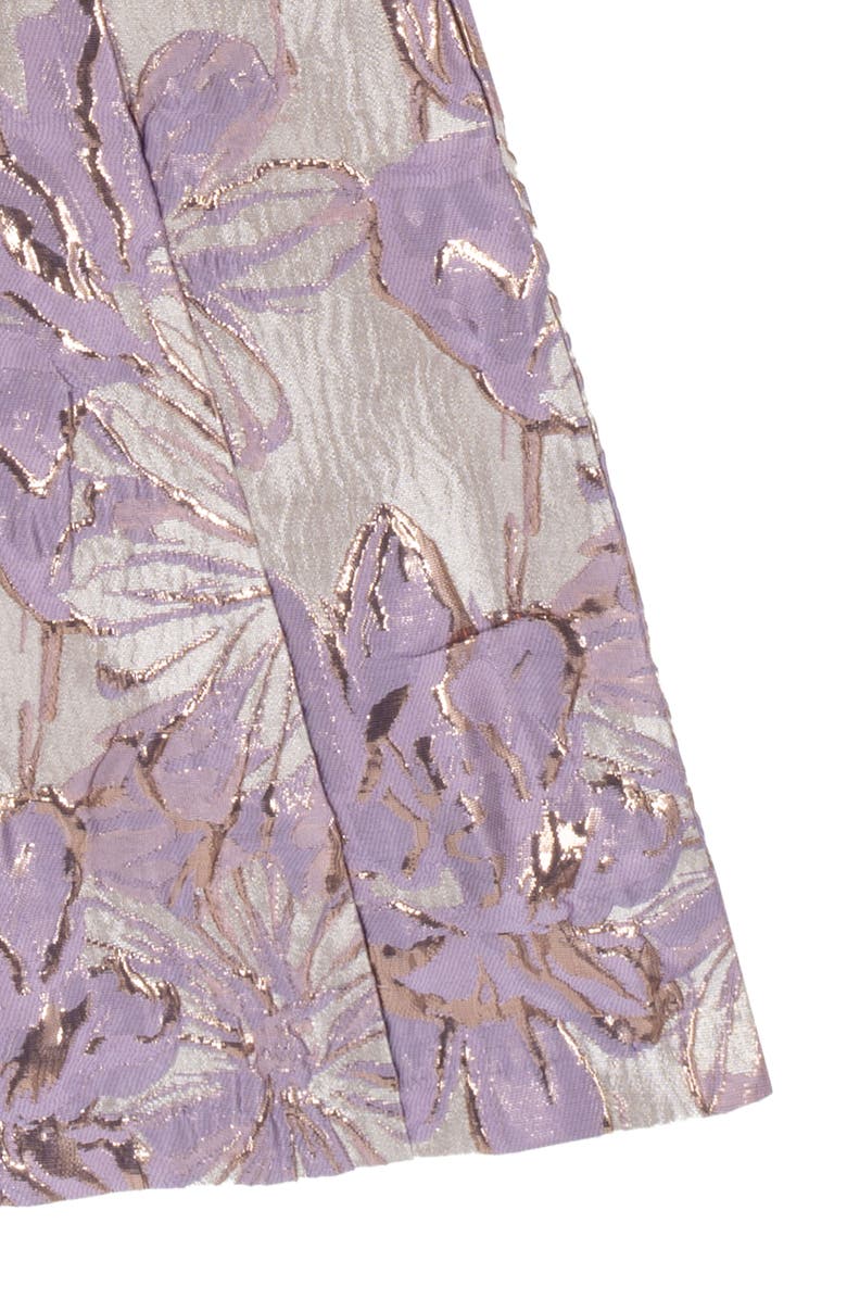 Rare Editions Kids' Metallic Brocade Bow Party Dress, Alternate, color, Lilac