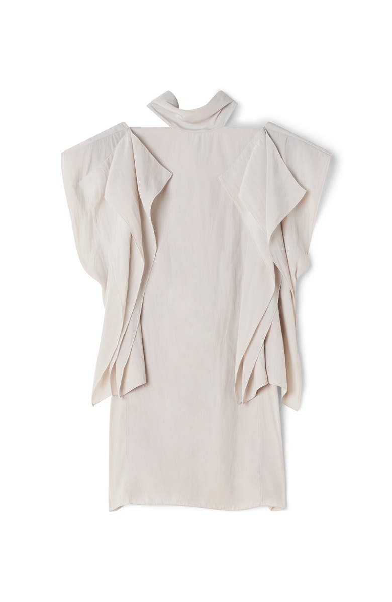 Lanvin White Frilled Top In Charmeuse, Alternate, color, White
