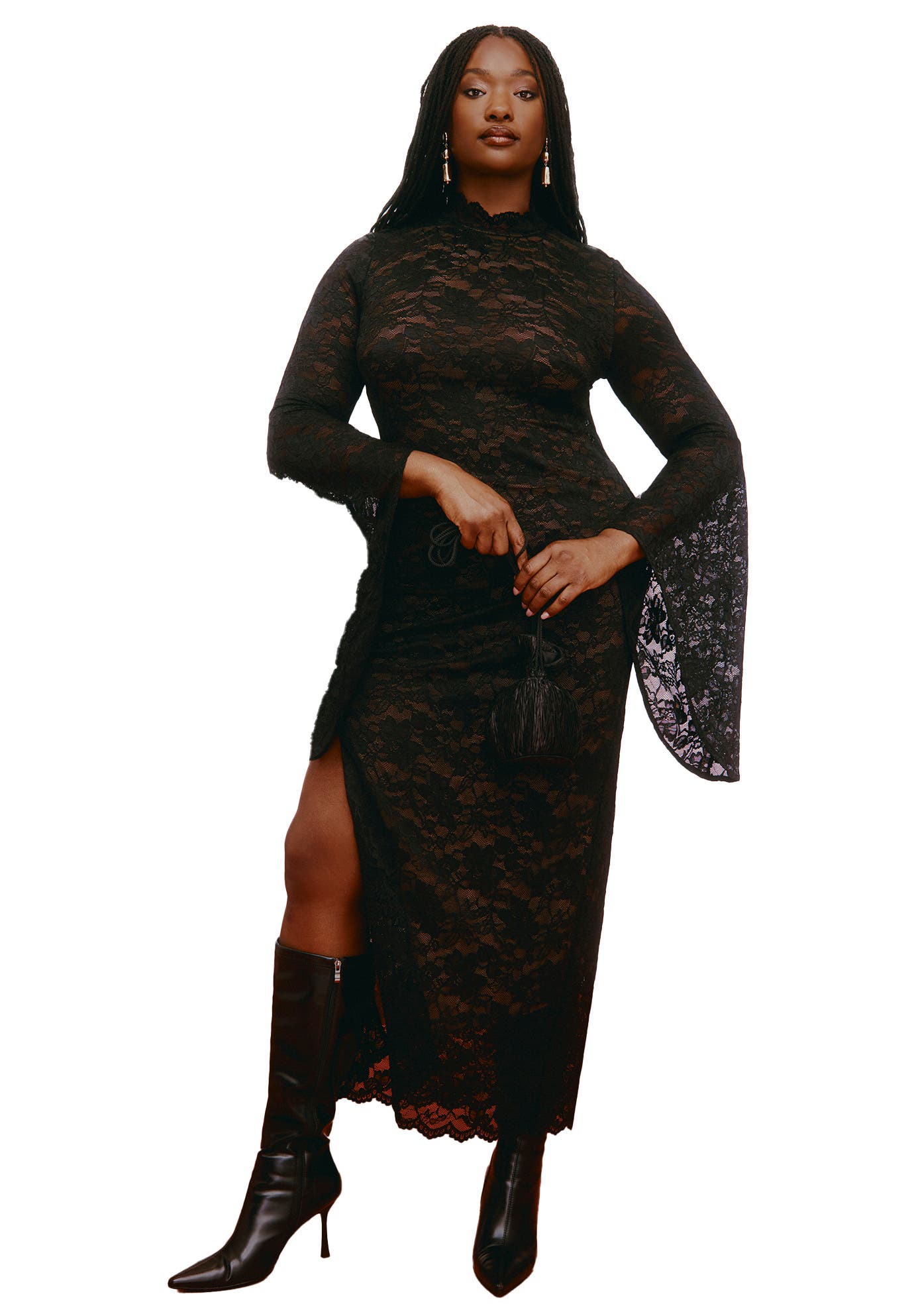 Lace Fitted Maxi Dress