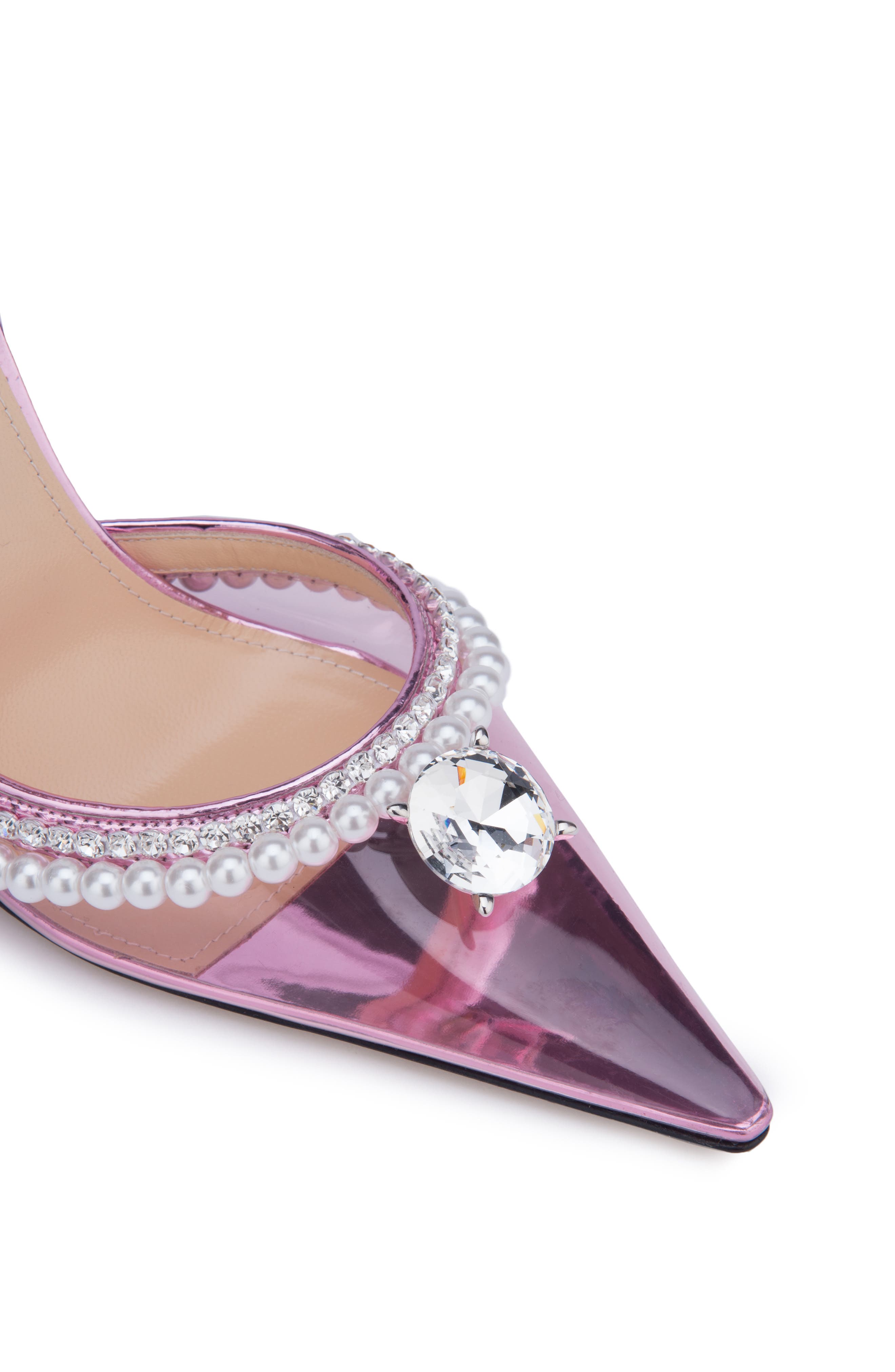 Mach & Mach Diamond of Elizabeth Imitation Pearl Pointed Toe Pump, Alternate, color, 