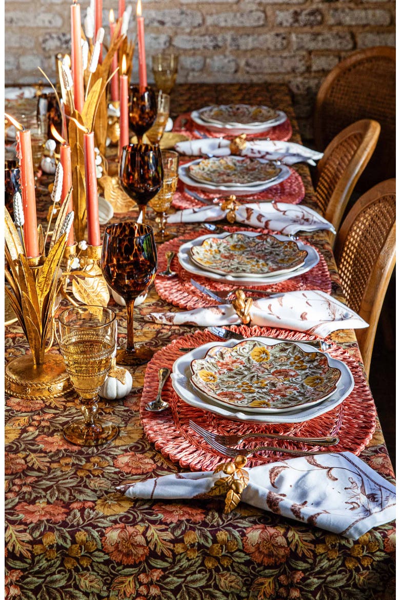 Willa Cotton Tablecloth, Alternate, color, AMBER