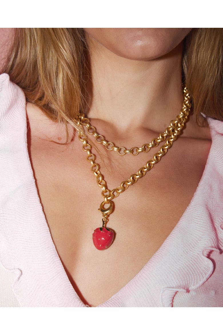Juicy Af Necklace, Alternate, color, Red