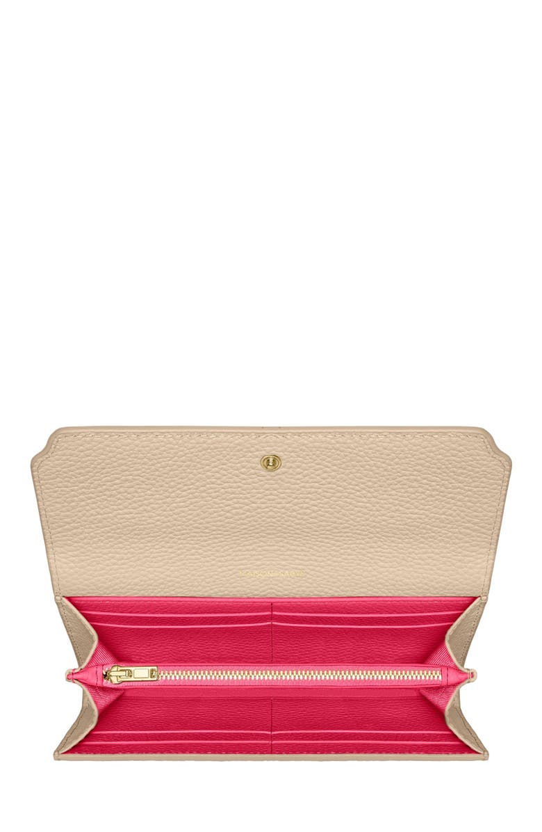 MAISON de SABRÉ Long Leather Flap Wallet, Alternate, color, Saharan Fuchsia