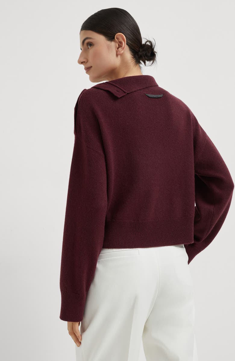 Brunello Cucinelli Cropped turtleneck sweater, Alternate, color, Amaranth