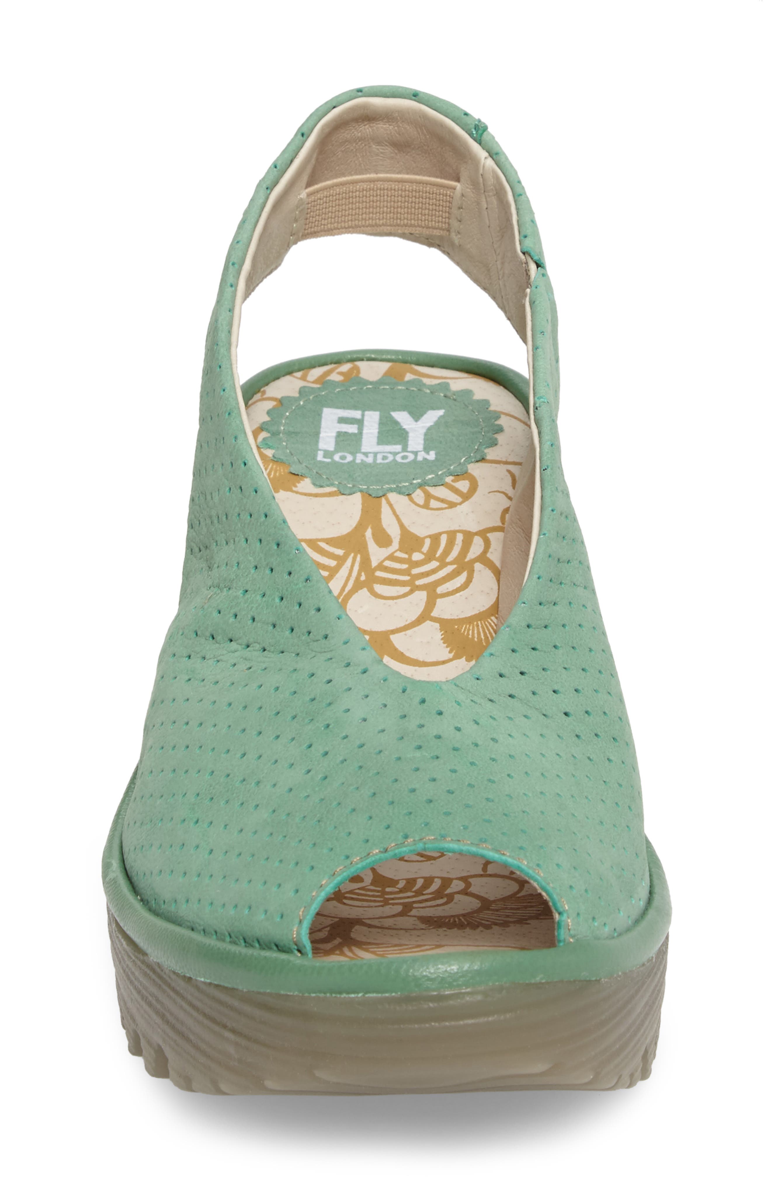 Yazu Wedge Sandal, Alternate, color, MINT LEATHER