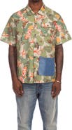 Billionaire Boys Club BB Foliage Short Sleeve Cotton Ripstop Button-Up Shirt
