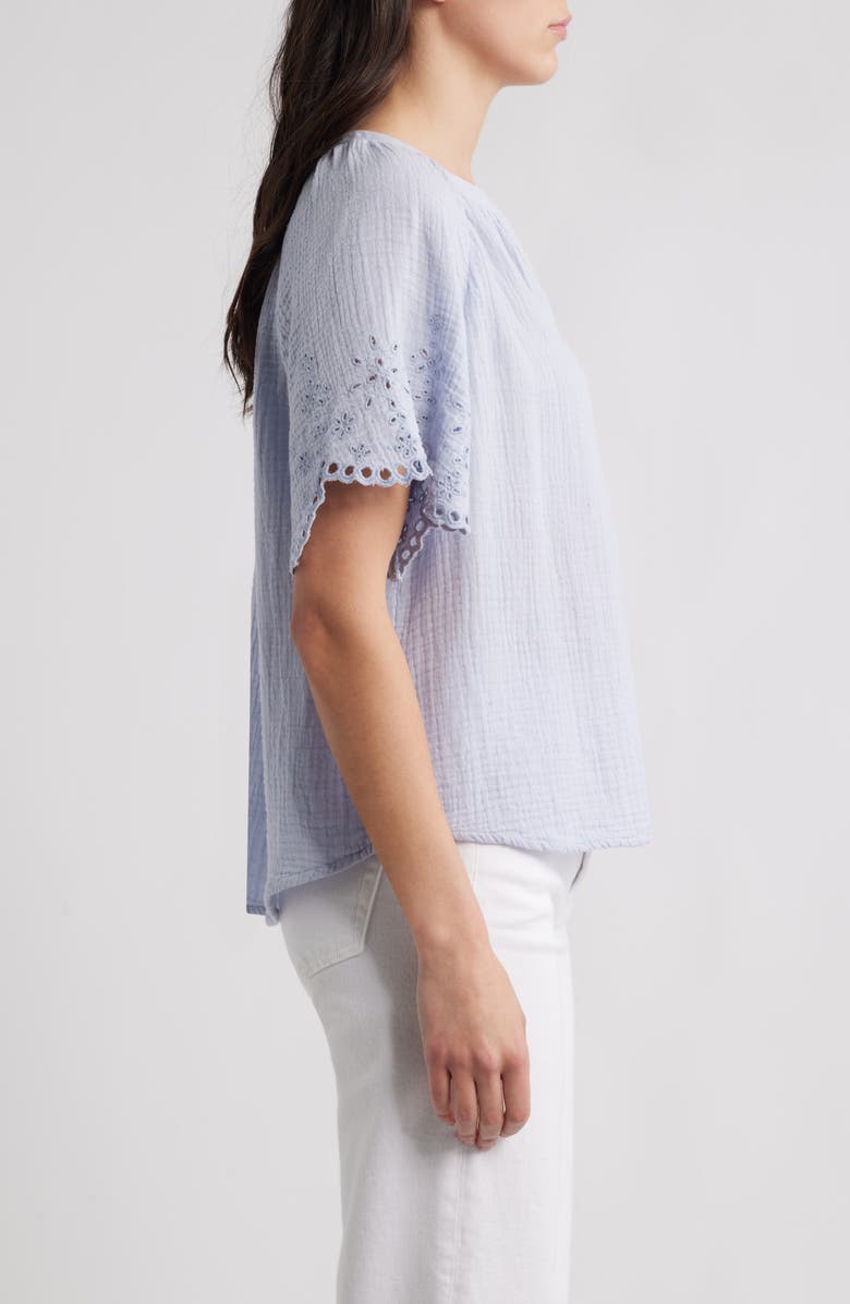 beachlunchlounge Dessa Eyelet Detail Cotton Top, Alternate, color, Sail Blue