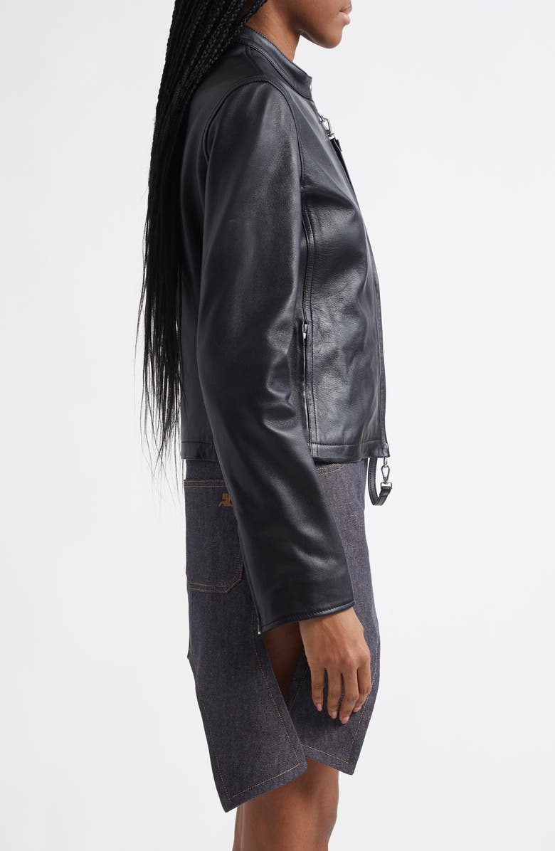 Courrèges City Leather Biker Jacket, Alternate, color, 