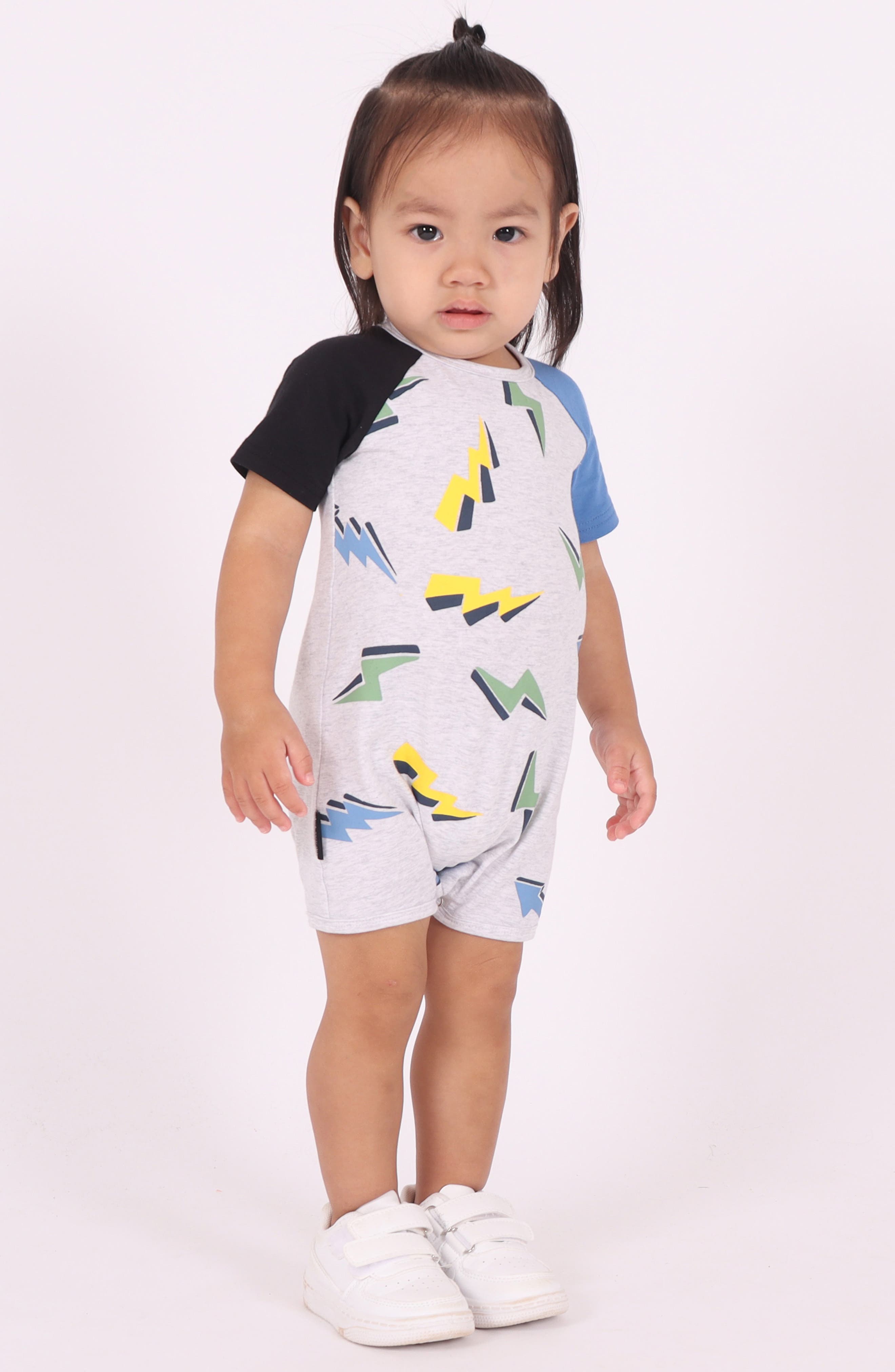 dot australia Lightning Print Raglan Sleeve Romper (Men) | Nordstromrack