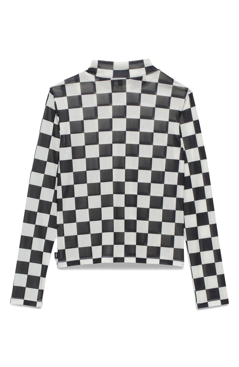 Vans Position Checker Mock Neck Mesh Top, Alternate, color,