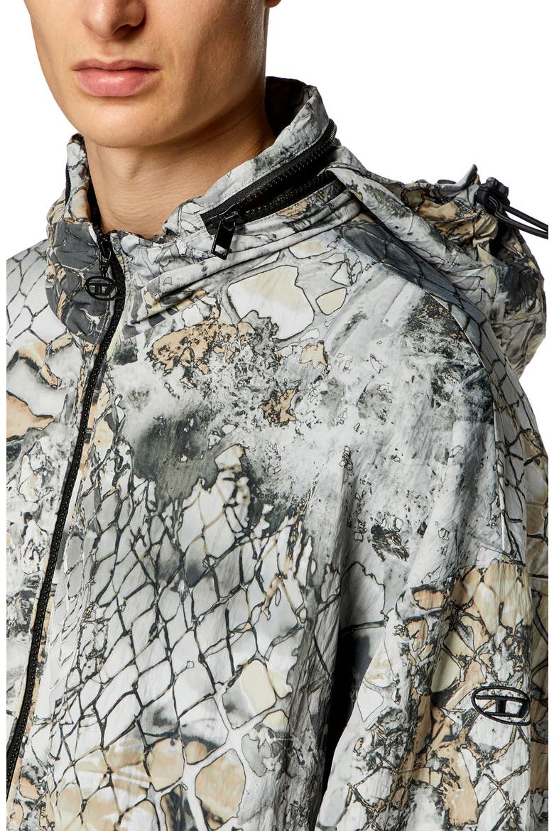 J-Dorsett Nylon Jacket with Stowaway Hood, Alternate, color, TAN/ BROWN