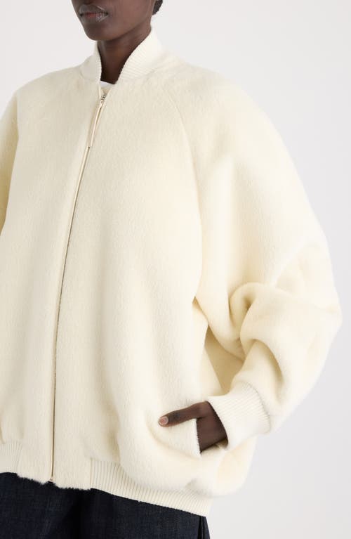 Jacquemus Le Blouson Pilu Alpaca & Virgin Wool Blend Bomber Jacket In Neutral