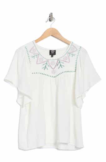 Bobeau Embroidered Swing Top
