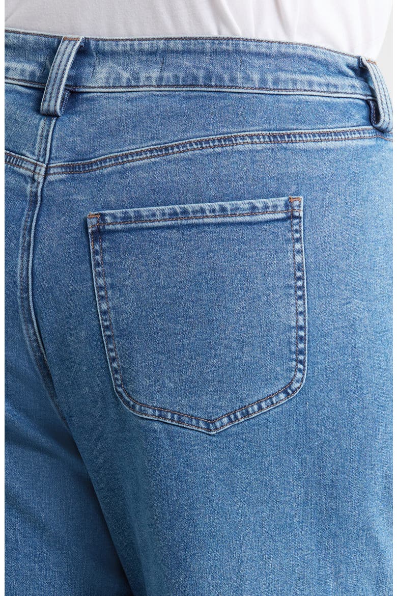Simone Raw Hem High Waist Wide Leg Utility Jeans, Alternate, color, SALTON