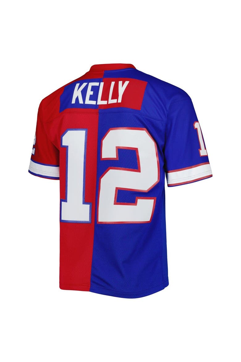 Men's Mitchell & Ness Jim Kelly Royal/Red Buffalo Bills 1990 Split Legacy Replica Jersey, Alternate, color, Royal
