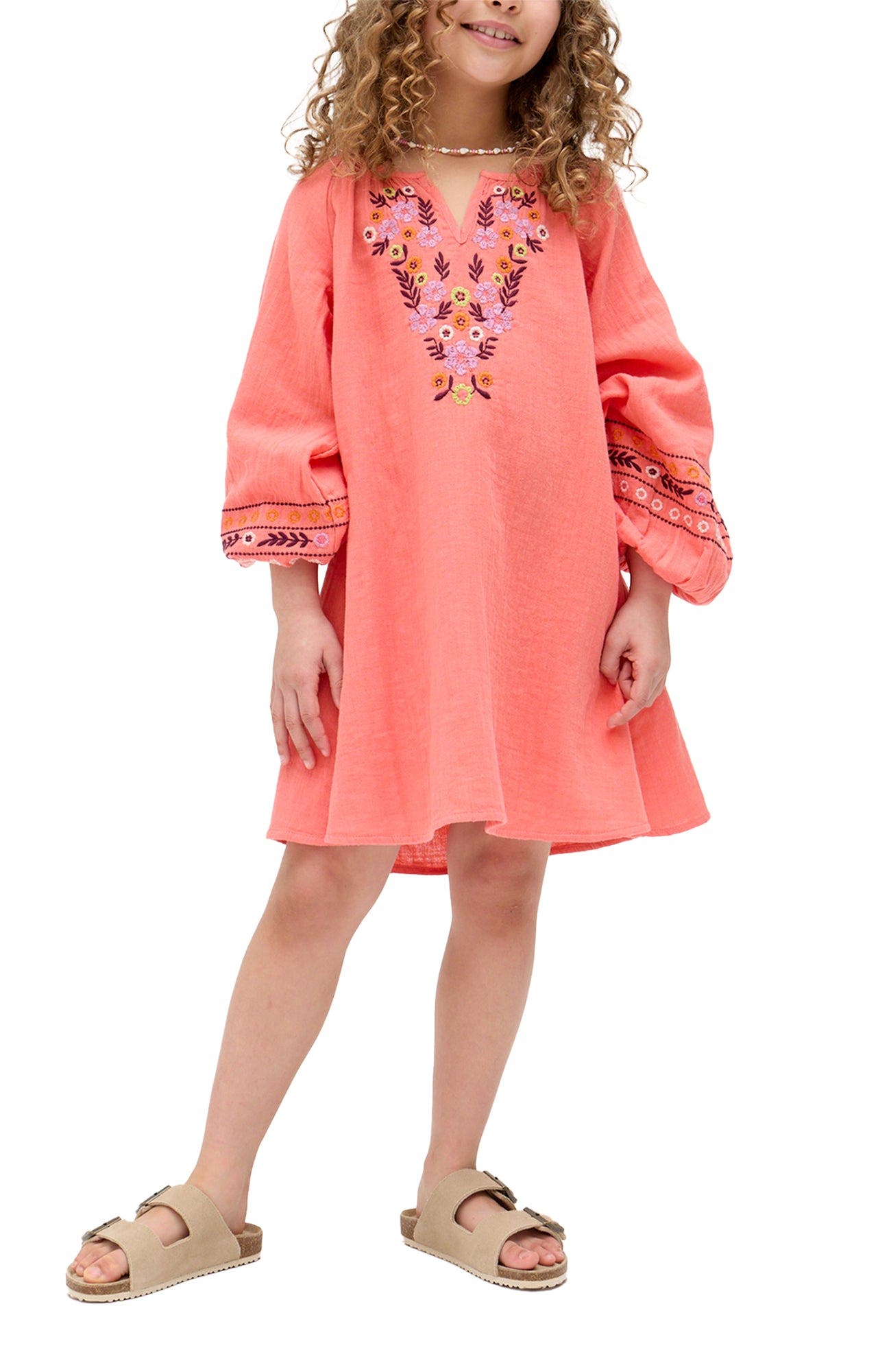 Raffya Kids Lavender Dress in Orange 