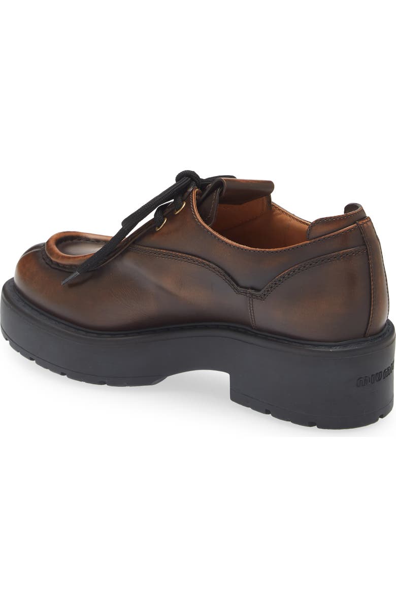 Miu Miu Boyfriend Lu Platform Derby, Alternate, color, Brown
