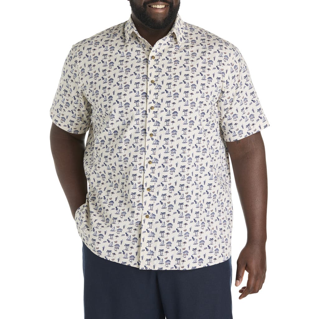 Oak Hill By Dxl Big & Tall Tropical Drink Sport Shirt