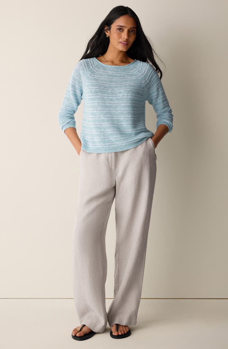 Eileen Fisher Bateau Neck Stripe Sweater, Alternate, color, Breeze