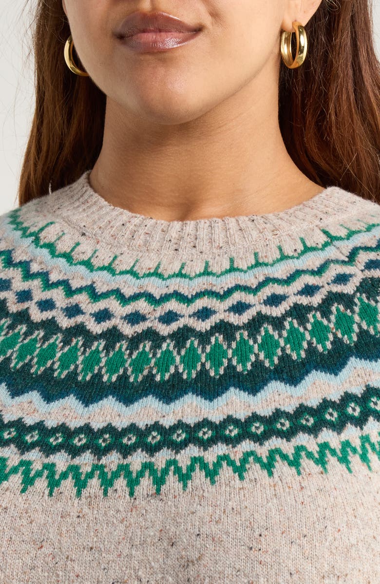 Seasalt Cornwall Gurnard's Head Fair Isle Lambswool Blend Crewneck Sweater, Alternate, color, Windward Aran Multi