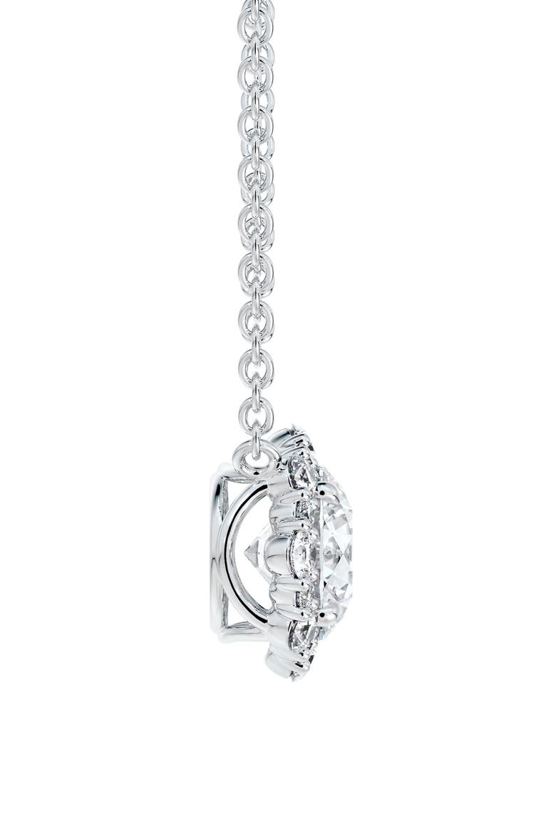 Center of My Universe® Floral Halo Diamond Pendant Necklace, Alternate, color, 18K WHITE GOLD