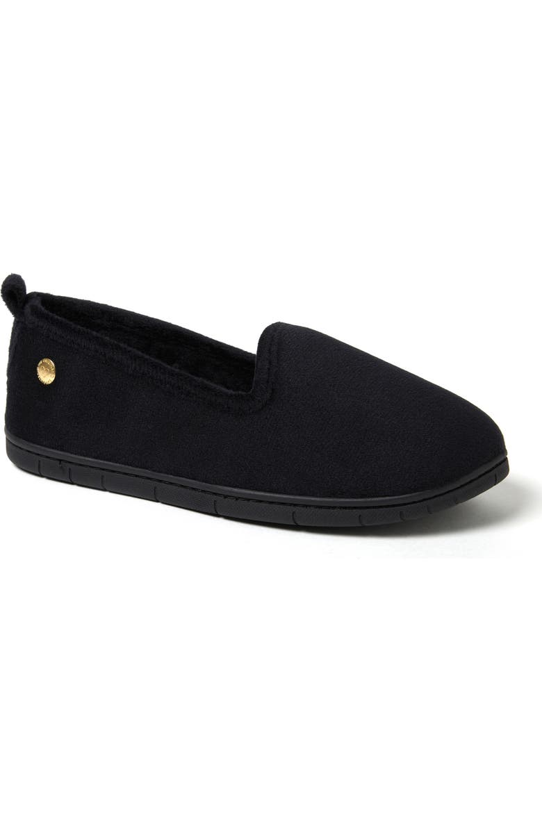 DEARFOAMS Rachel Velour Closed Back Slipper, Main, color, Black