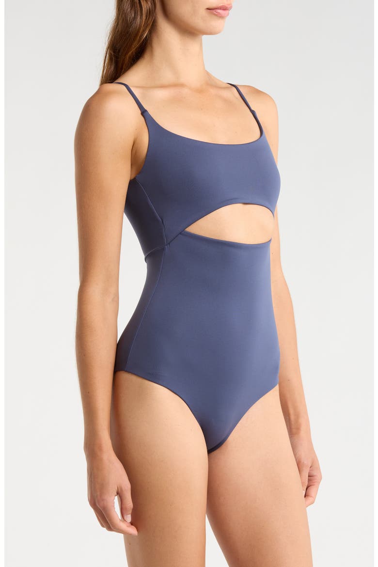 Peak Cutout One-Piece Swimsuit, Alternate, color, VARSITY NAVY
