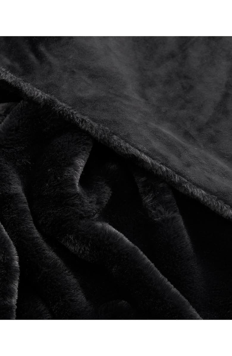Lucky Brand Faux Fur Throw, Alternate, color, Black