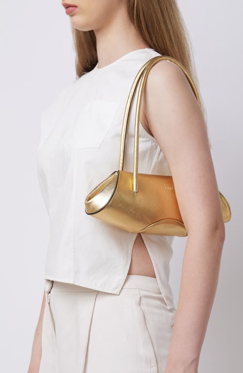 Shop Behno Mini Elizabeth Baguette Pebble Leather Shoulder Bag