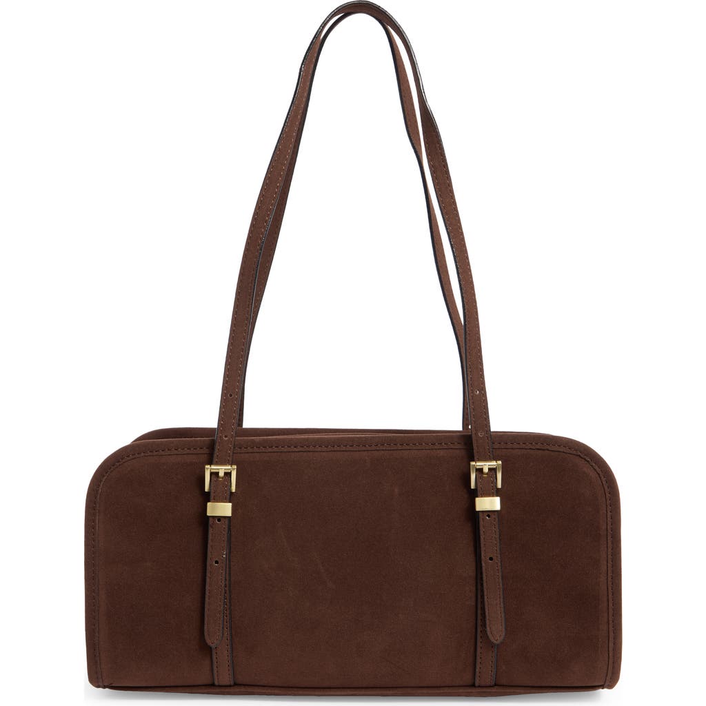 Bcbg Suede East/west Shoulder Bag In Brown