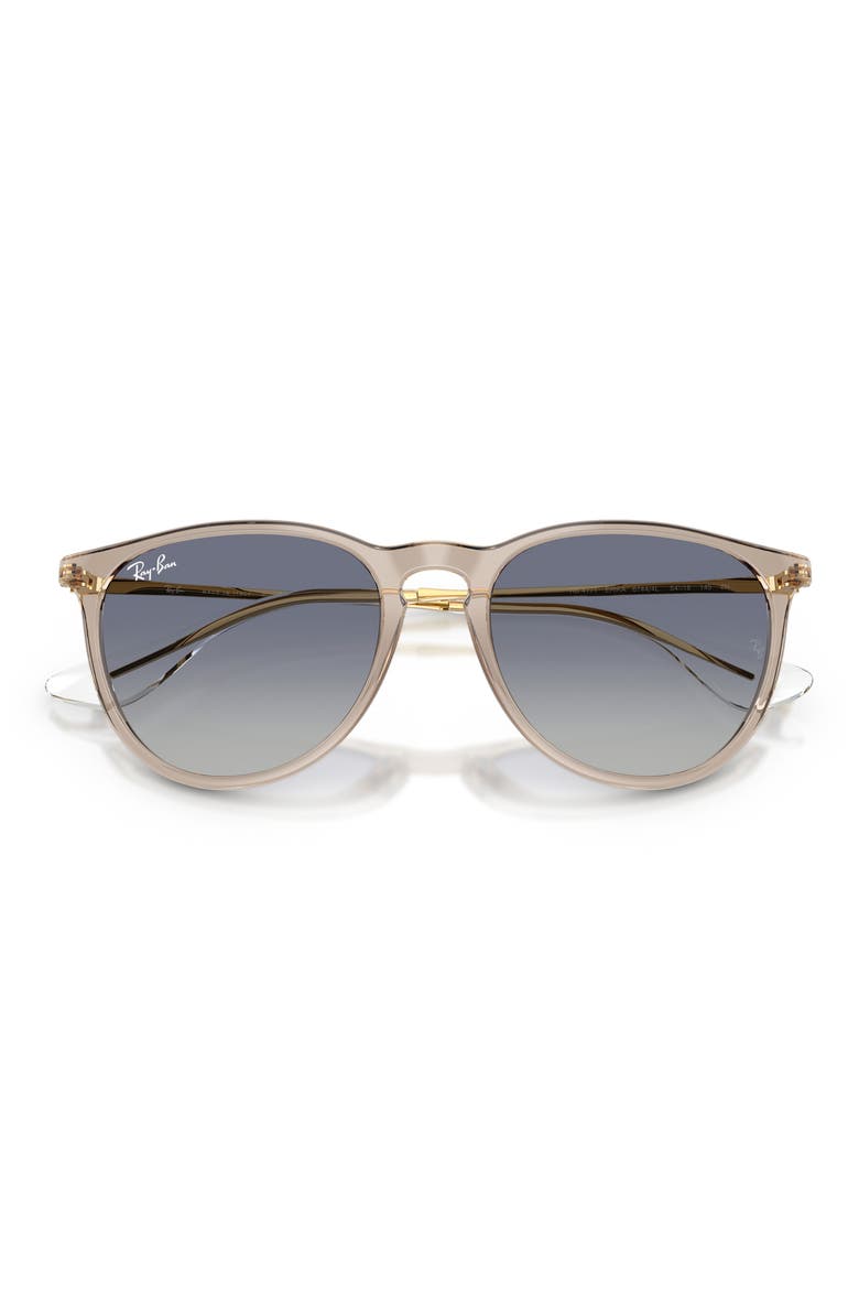 Erika 54mm Gradient Round Sunglasses, Alternate, color, BROWN / GREY DARK BLUE