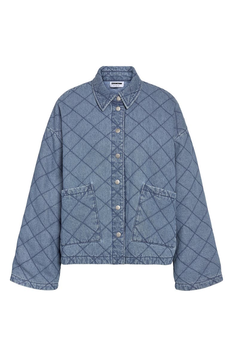 Noisy may Clara Quilted Denim Jacket, Alternate, color, Light Blue Denim