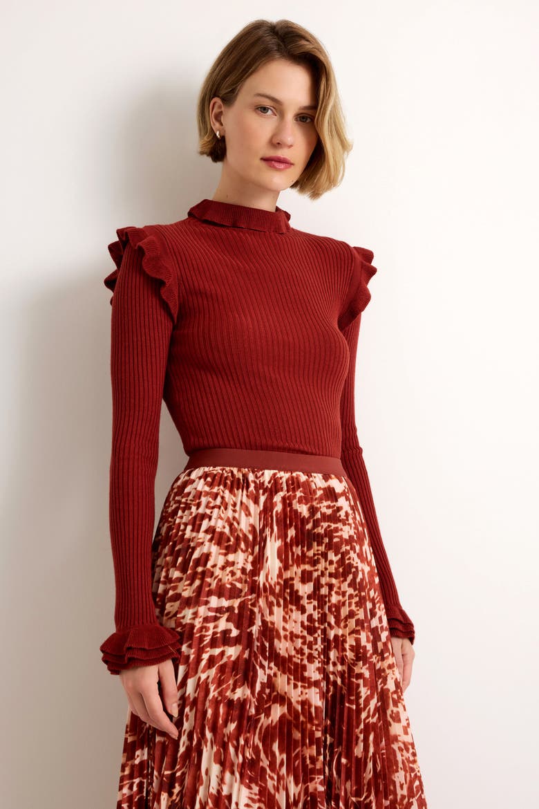 Tinley Turtleneck, Alternate, color, Auburn