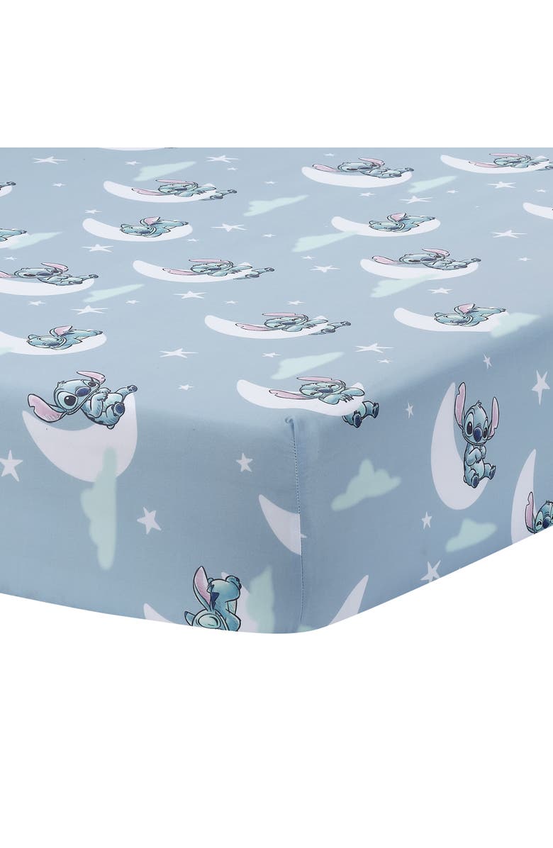 Bedtime Originals Disney Stitch Soft Microfiber Baby Fitted Crib Sheet, Main, color, Blue