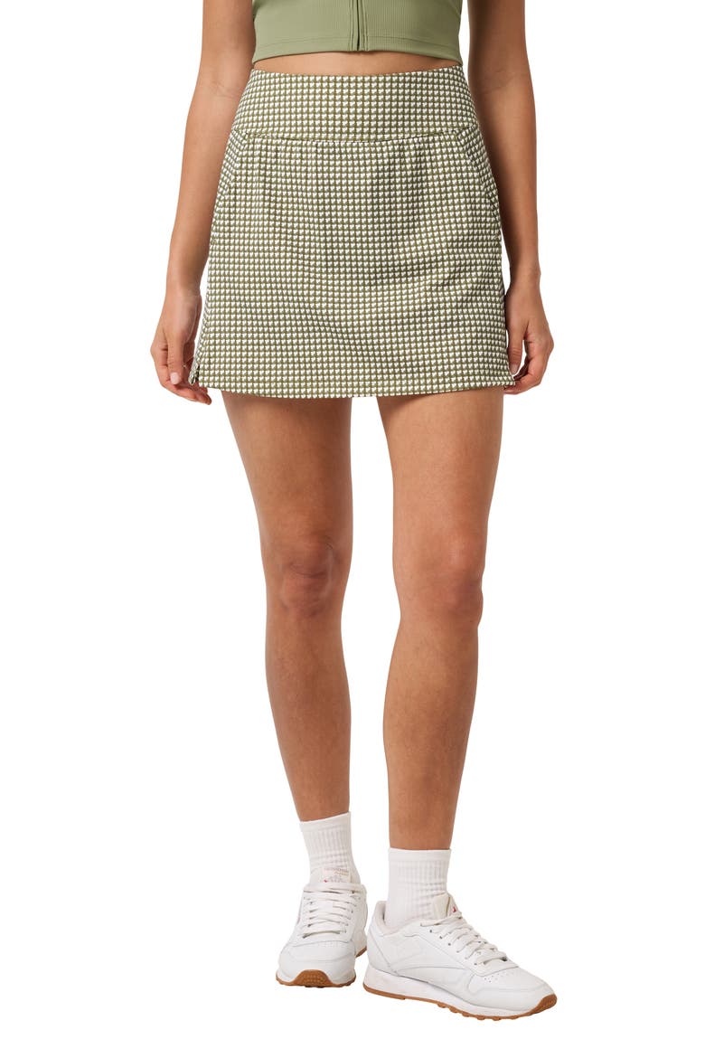 MoveKnit Game Set Match Skort, Main, color, OIL GREEN MULTI
