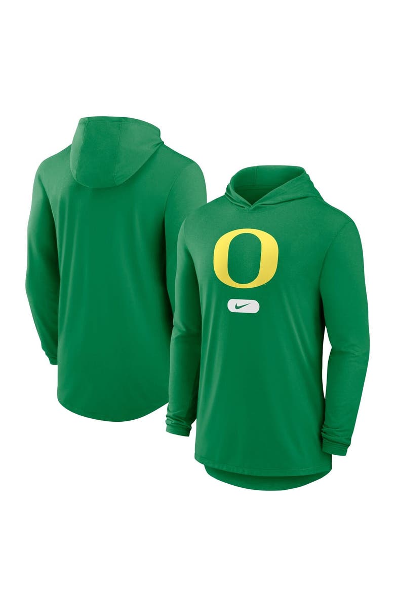 Nike Men's Nike Green Oregon Ducks Lightweight Performance Long Sleeve Hoodie T-Shirt, Main, color, 