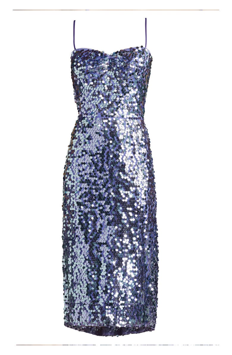 SHO by Tadashi Shoji Sequin Midi Dress, Alternate, color, Violet Shimmer
