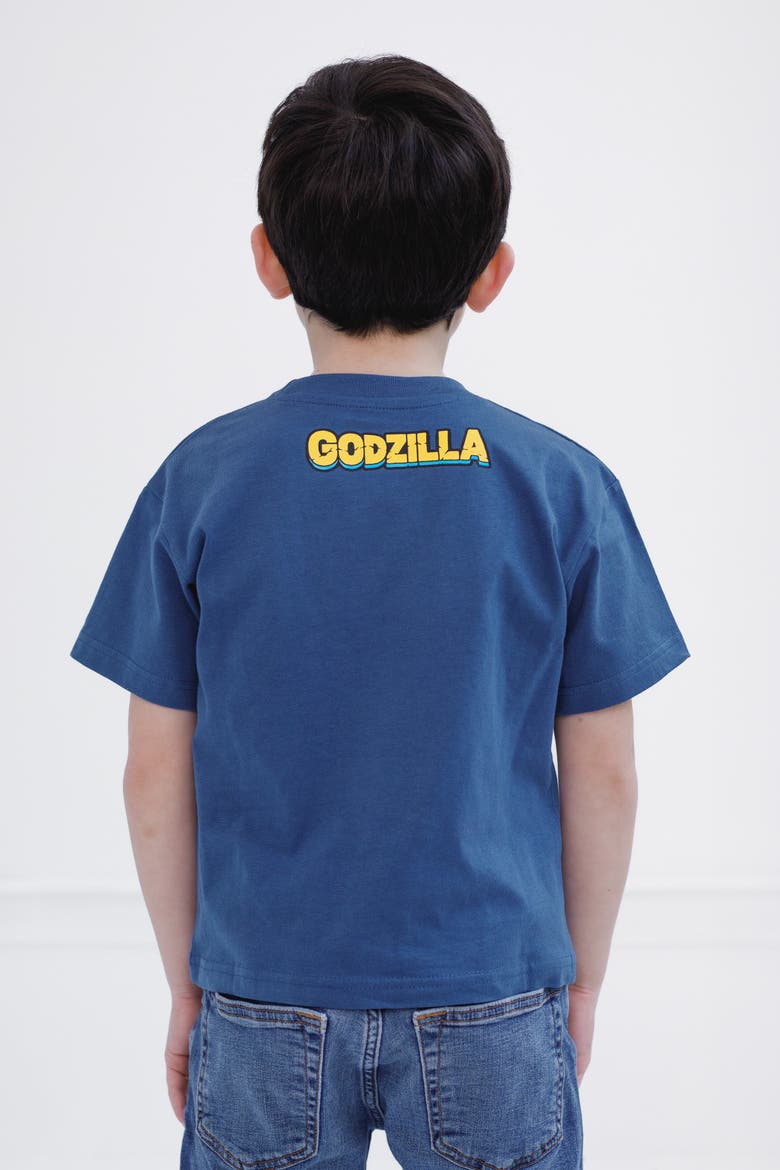 Birthday T-Shirt, Alternate, color, Dark Teal Godzilla
