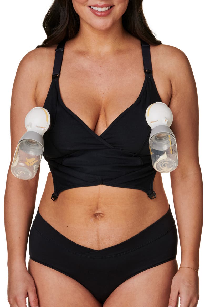 Original Organic Cotton Blend Pumping & Nursing Bra, Alternate, color, BLACK