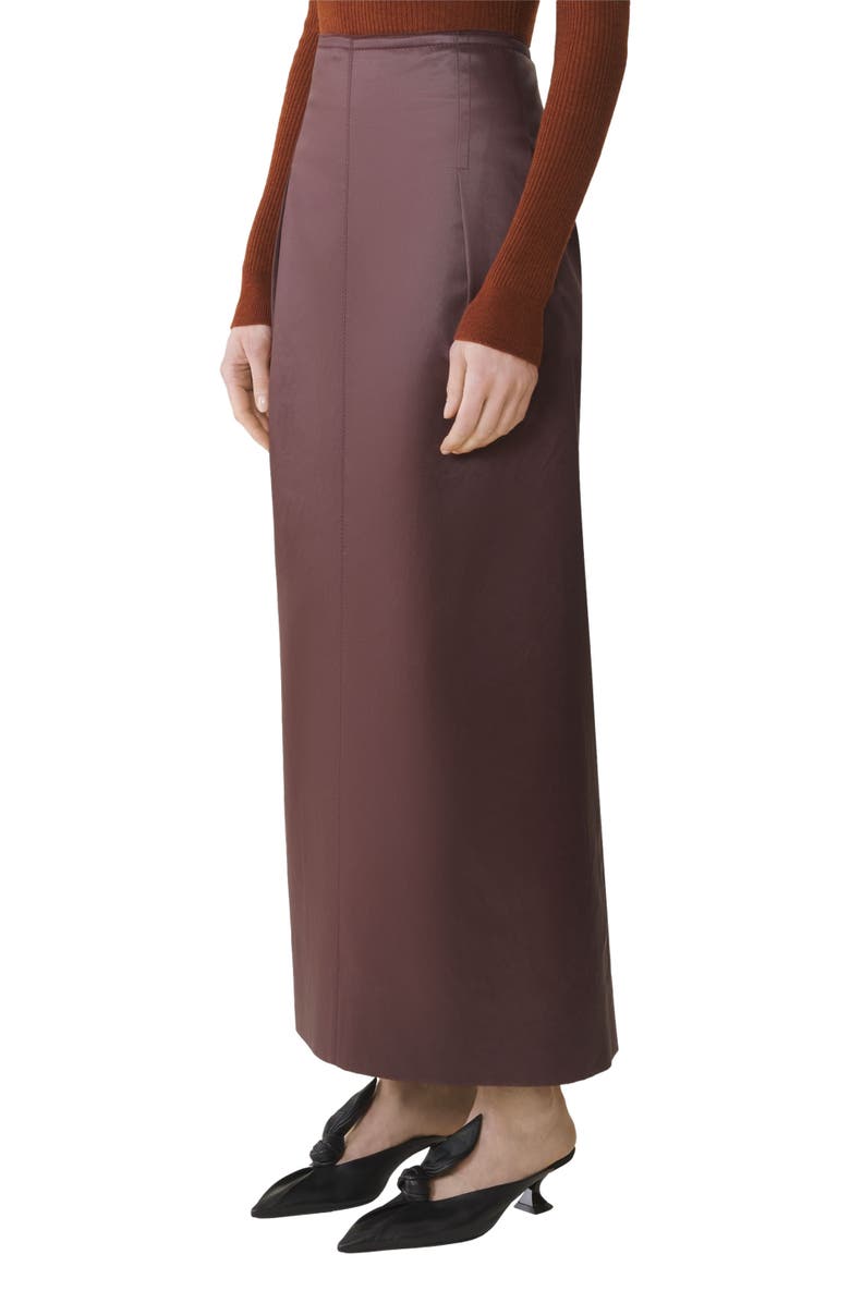 Lanvin Straight Skirt In Cotton And Viscose, Alternate, color, Mocha