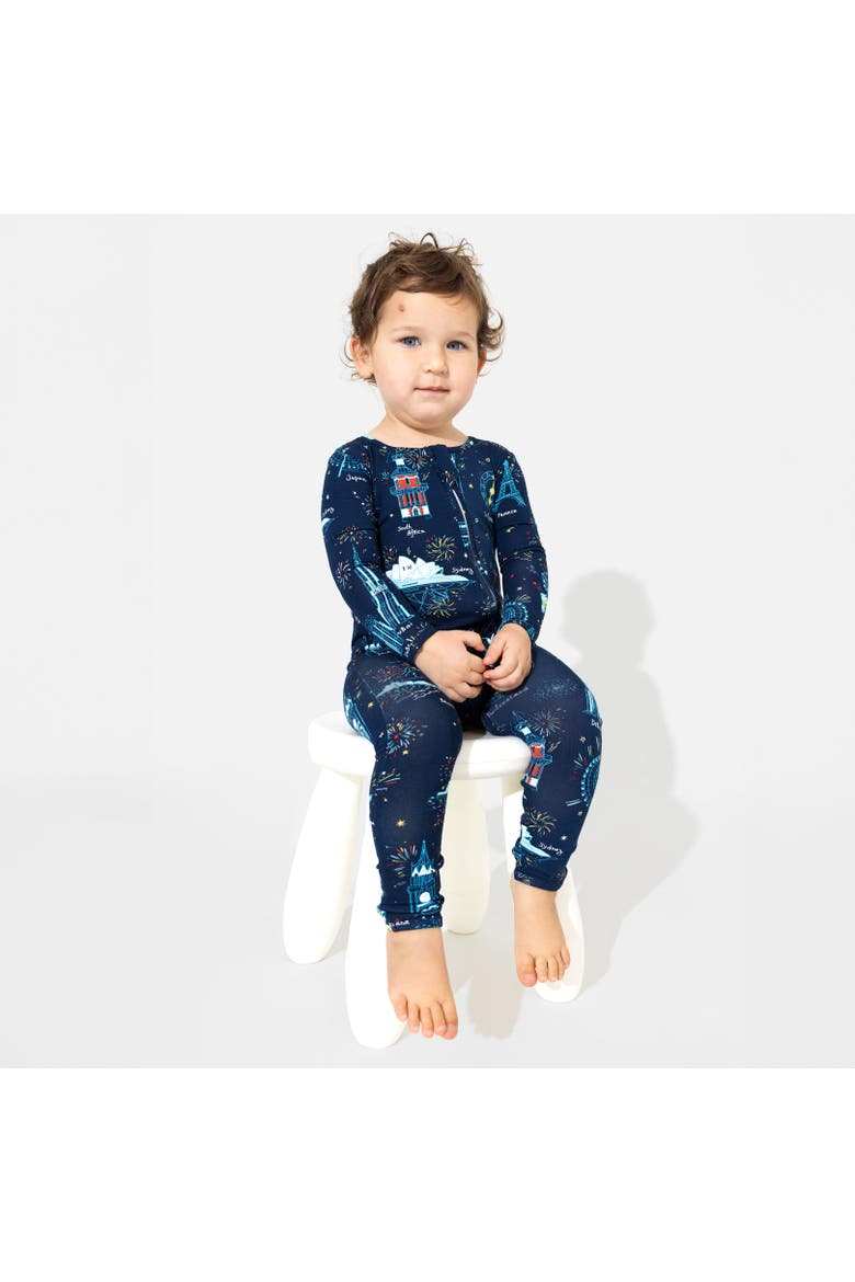 Baby New Year's Worldwide Countdown Convertible Footie, Alternate, color, New Year's Worldwide Countdown