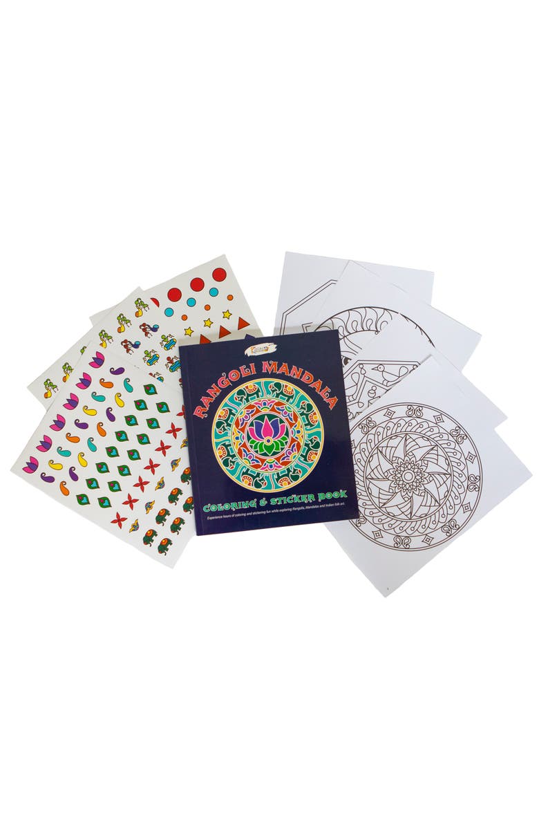 KULTURE KHAZANA Rangoli Mandala Bundle Puzzle & Coloring + Sticker Book, 48 Piece Puzzle, Alternate, color, Multicolored