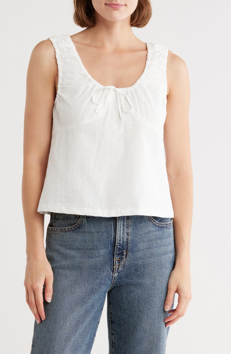 Elodie Eyelet Elastic Tank Top, Main, color,