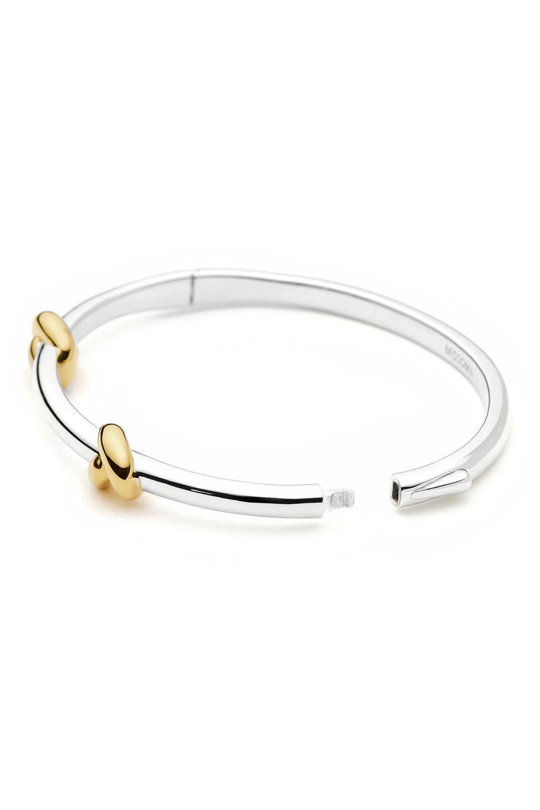 x Lucy Williams Knot Hinge Bangle, Alternate, color, GOLD PLATED / SILVER PLATED