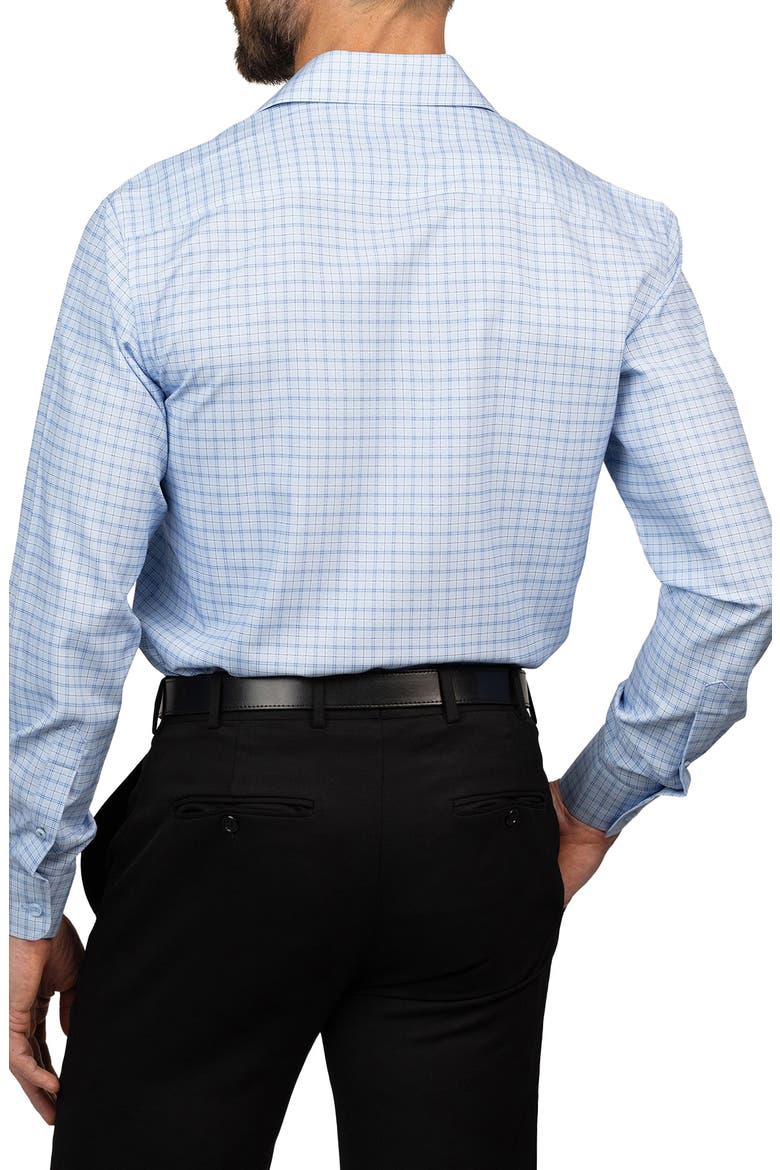 Trim Fit Plaid Dress Shirt, Alternate, color, LIGHT BLUE MEDIUM