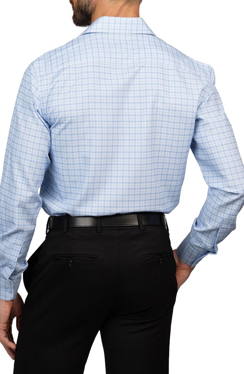 Eddie Bauer Trim Fit Plaid Dress Shirt, Alternate, color, Light Blue Medium