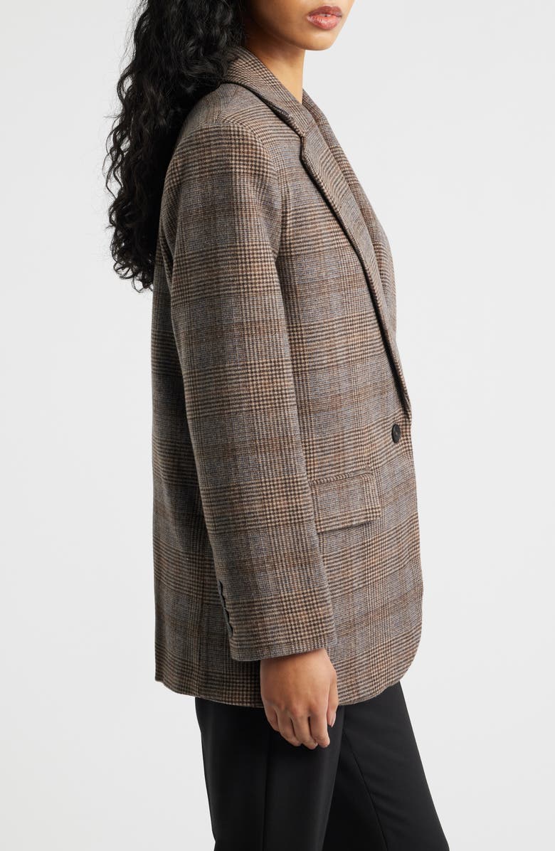 MANGO Roma One-Button Blazer, Alternate, color, Brown